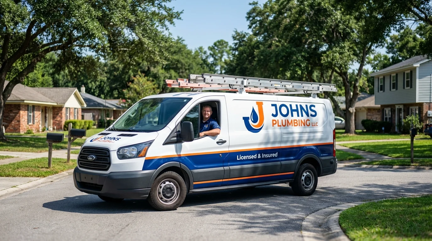 Johns Plumbing LLC service van in Unionville, TN